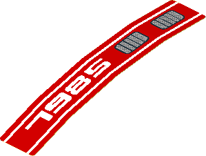 Sticker  0.7 x  3.7 with White "7985" and Double Grille Right (Formed)