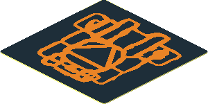 Sticker  1.6 x  1.6 with Atlantis Triangle Logo and Orange Lobster Carapace