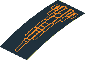 Sticker  3.7 x  1.7 with Atlantis Orange Lobster Carapace (Formed) Sticker  3.7 x  1.7 with Atlantis Orange Lobster Carapace (Formed)