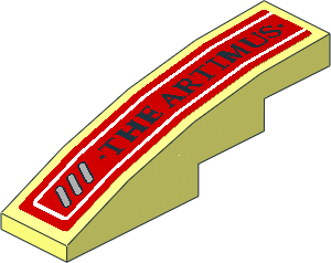 Slope Brick Curved  4 x  1 with Black "THE ARTIMUS" and Diagonal Vent Grille Left Sticker