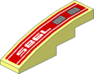Slope Brick Curved  4 x  1 with White "7985" and Double Grille Left Sticker Slope Brick Curved  4 x  1 with White "7985" and Double Grille Left Sticker