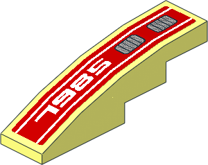 Slope Brick Curved  4 x  1 with White "7985" and Double Grille Right Sticker Slope Brick Curved  4 x  1 with White "7985" and Double Grille Right Sticker