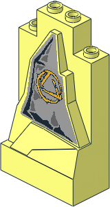 Panel  2 x  4 x  6 Rock with Rocks and Atlantis Triangle Logo Sticker