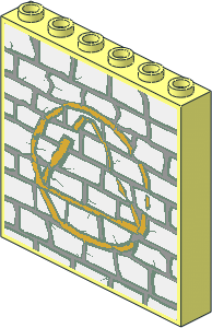 Panel  1 x  6 x  5 with Stone Wall on Outside and  2 Mermen on Inside Stickers