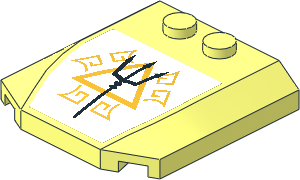 Wedge  4 x  4 x  0.667 Curved with Black Trident, Gold Triangle and Symbols Sticker Wedge  4 x  4 x  0.667 Curved with Black Trident, Gold Triangle and Symbols Sticker