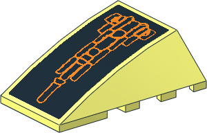 Wedge  4 x  4 Triple Curved without Studs with Atlantis Orange Lobster Carapace Sticker Wedge  4 x  4 Triple Curved without Studs with Atlantis Orange Lobster Carapace Sticker