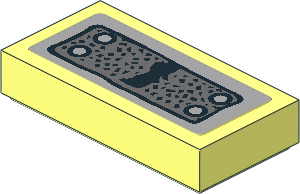 Tile  1 x  2 with Bolted Panel and Keyhole Sticker