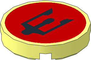 Tile  2 x  2 Round with Black Atlantis Trident Sticker Tile  2 x  2 Round with Black Atlantis Trident Sticker