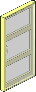 Door  1 x  4 x  6 with 3 Panes with TransClear Glass