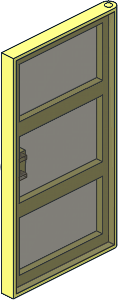 Door 1 x 4 x 6 with 3 Panes with Trans Brown Glass Door 1 x 4 x 6 with 3 Panes with Trans Brown Glass