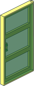 Door 1 x 4 x 6 with 3 Panes with TransGreen Glass Door 1 x 4 x 6 with 3 Panes with TransGreen Glass