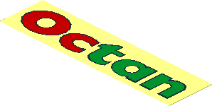 =Sticker  1 x  4 with Red/Green "Octan"