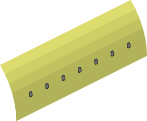 ~Slope Brick Curved  6 x  8 x  2 Double with  7 Light Bluish Grey Airplane Windows Pattern - Side