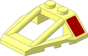 Windscreen  4 x  4 x 1 Roll Cage with Red Rectangles Stickers on Both Sides