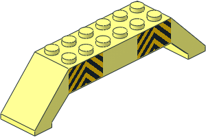 Slope Brick 45 10 x  2 x  2 Double w/ Black/Yellow Stripes Patt.
