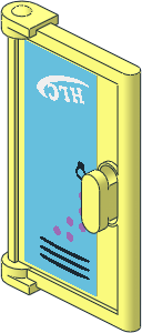 Door 1 x 2 x 3 with School Locker with Lavender Dots and "HLC" Sticker Door 1 x 2 x 3 with School Locker with Lavender Dots and "HLC" Sticker