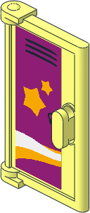 Door 1 x 2 x 3 with Holes in Handle with School Locker with Two Orange Stars and Shooting Star Tail Sticker Door 1 x 2 x 3 with Holes in Handle with School Locker with Two Orange Stars and Shooting Star Tail Sticker