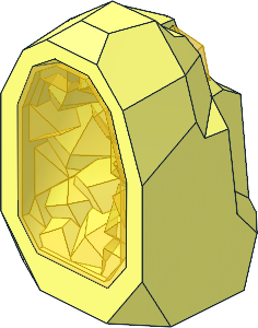 Rock 1 x 1 Geode with Trans Yellow Crystal Interior Pattern Rock 1 x 1 Geode with Trans Yellow Crystal Interior Pattern
