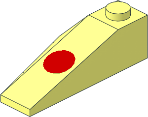 Wedge  4 x  2 Double Right with Red Dot Sticker