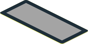 Sticker  0.7 x  1.7 with Vehicle Mirror and Black Border