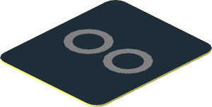 Sticker  0.9 x  0.8 with Dual Metallic Silver Exhaust Pipes on Black Background