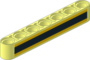 Technic Beam 7 with Black Stripe on Yellow Background Sticker