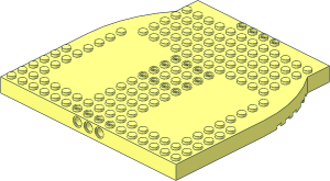 Brick 16 x 16 x  1 with  2 x  6 Curved Tapered Sides