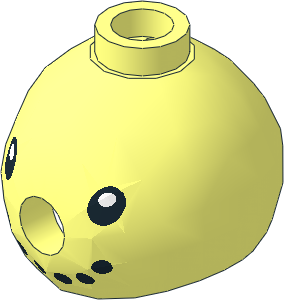 Minifig Mask Snowman with Black Eyes and Dotted Mouth Pattern