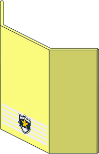 Glass for Window Bay  3 x  8 x  6 with Lines & Police Yellow Star Badge Pattern