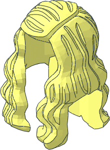 ~Minifig Hair Long and Wavy with Left Part with Clip on Right Side - Hair