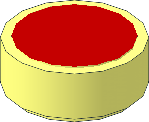 Tile  1 x  1 Round with Red Surface Sticker