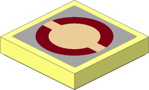 Tile  2 x  2 with Dark Red Semi-Circles on Light Bluish Grey Background Sticker