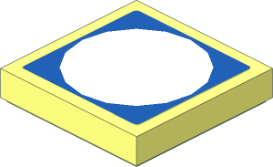 Tile  2 x  2 with White Circle on Blue Background Sticker