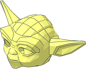 ~Minifig Head Yoda with Straight Ears without Patternable Areas