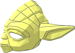 ~Minifig Head Yoda with Straight Ears - Half