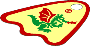 Minifig Cape Cloth, Round Lobes with Green Dragon Pattern