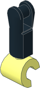 Figure Hand with Black Lower Arm with Bar Handle Pattern