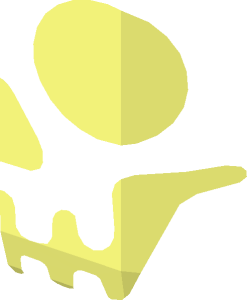 ~Minifig Head Skull Type 1 (Smiling) Half Pattern