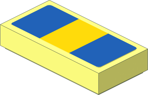 Tile  1 x  2 with Yellow Stripe on Blue Background Sticker