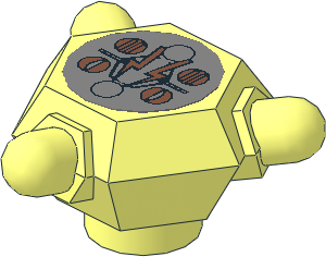 Rock  2 x  2 Crystal 3 Point with Magnetic Silver Copper Machine Sticker