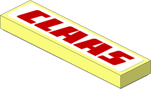 Tile  1 x  4 with Red "CLAAS" on White Background Sticker