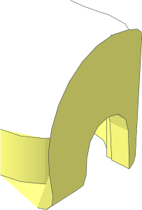 ~Figure Hand with Bottom Stud Tube and 45° Wrist Bar Half