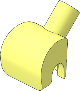 Figure Hand with Bottom Stud Tube and 45° Wrist Bar Figure Hand with Bottom Stud Tube and 45° Wrist Bar