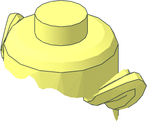 ~Minifig Hair with Two Wide Braids with Elf Ears and Pointed Hat - without Patternable Area and Hair