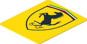 Sticker  1.1 x  0.9 with Ferrari Badge on Yellow Background