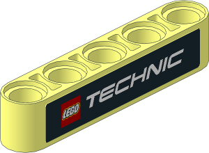 Technic Beam  5 with "TECHNIC" Logo Sticker