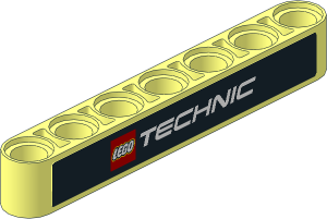 Technic Beam  7 with "TECHNIC" Logo on Black Background Sticker