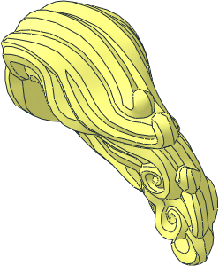 Minifig Hair Long Swept Left with Curls Minifig Hair Long Swept Left with Curls