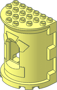 Duplo Building Wall  4 x  6 x  6 Curved Turret - Castle