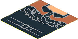 Sticker  1.8 x  1.7 with Black and Dark Nougat Top with Lace and Belt